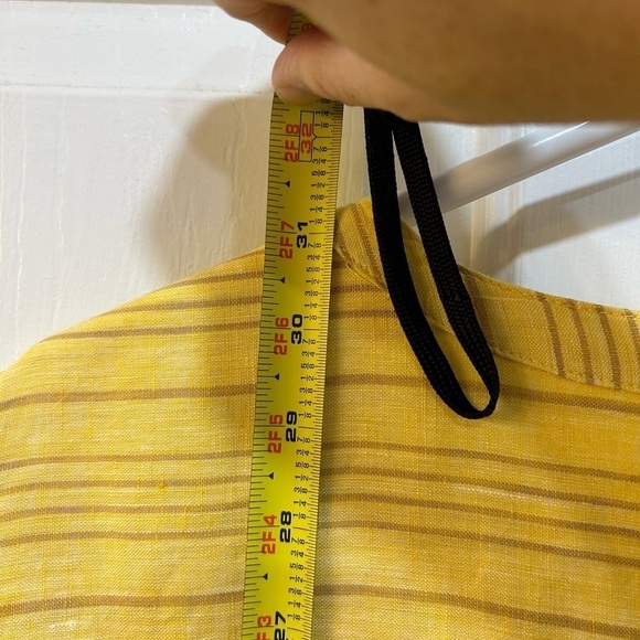 Sundance - Warm Breeze Tunic 100% Linen Pleated Front Warm Yellow Women Size L - Picture 6 of 7
